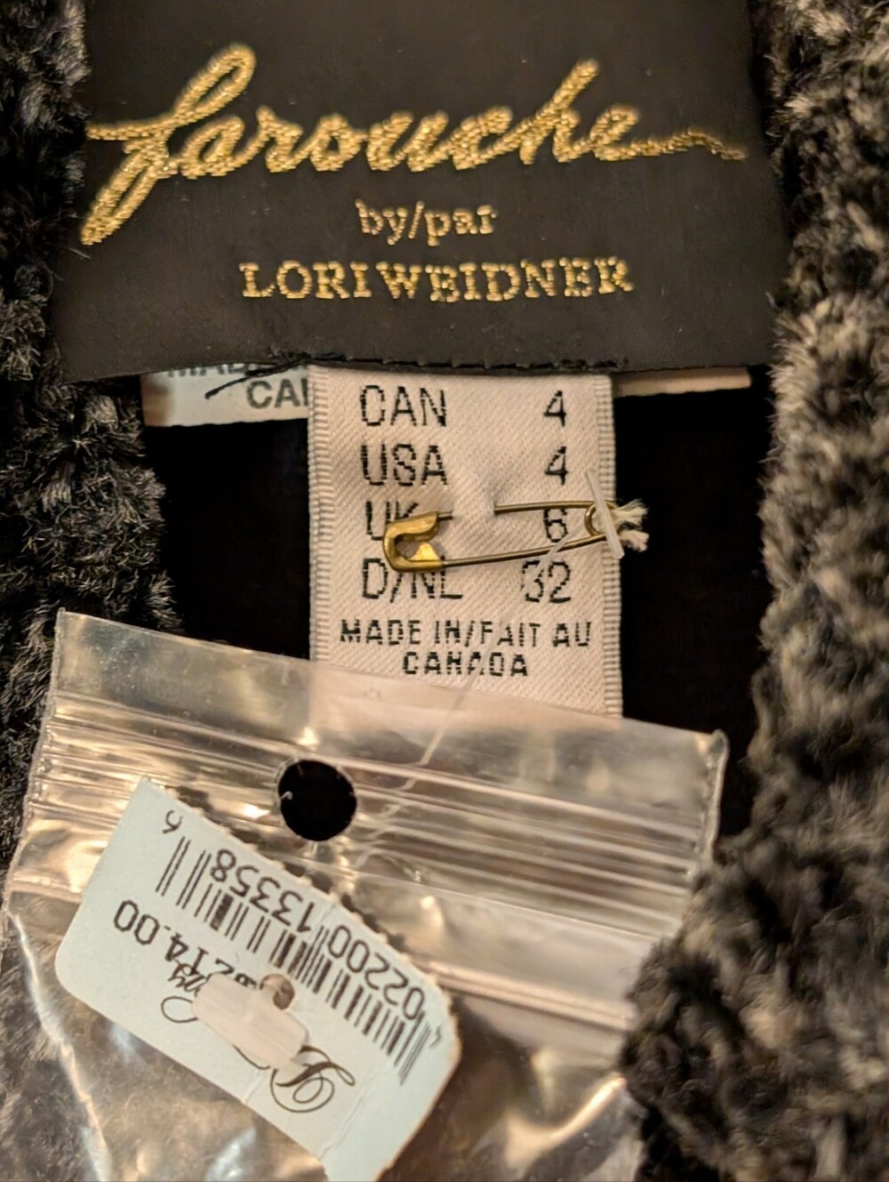 Vintage Farouche by Lori Weidner Princess Coat blazer Faux Astrakhan Trim Gray 4 - Picture 3 of 7